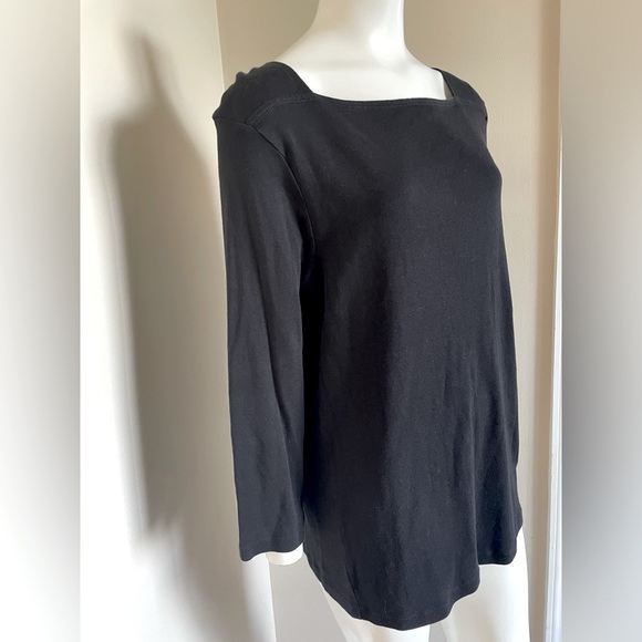 Chico's Ultimate Tee Black Squareneck Tunic Size XL - Picture 2 of 7